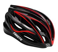 Favoto Casque de Vélo Réglable Léger - Casques de Cyclisme VTT Route Montagne pour Homme Femme Adultes Certifié CE TUV L 59-61cm Noir+Rouge
