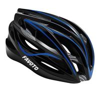 Favoto Casque de Vélo Réglable Léger - Casques de Cyclisme VTT Route Montagne pour Homme Femme Adultes Certifié CE TUV L 59-61cm Noir+Bleu