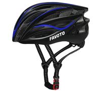 Favoto Casque de Vélo Réglable Léger - Certifié CE TUV Casques de Cyclisme VTT Route Montagne pour Homme Femme Adultes M 55-58cm Noir Bleu