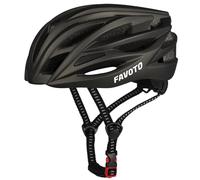 Favoto Casque de Vélo Réglable Léger - Certifié CE TUV Casques de Cyclisme VTT Route Montagne pour Homme Femme Adultes M 55-58cm Titane