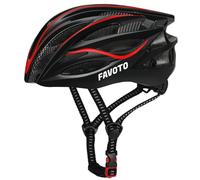 Favoto Casque de Vélo Réglable Léger - Certifié CE TUV Casques de Cyclisme VTT Route Montagne pour Homme Femme Adultes M 55-58cm Noir Rouge