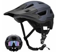 Favoto Casque de Vélo Tout-Terrain - Technologie Double Inmould Casque VTT Cyclisme Léger avec Visière pour Adultes Certifié CE L 59-61cm Réglable Titane