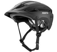 Favoto Casque VTT Adulte Léger - Casques Vélo Certifié CE Triple Protection Renforcée Visière Amovible Respirant Taille Réglable L 59-61cm Hommes Femmes Noir