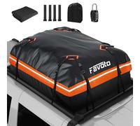 Favoto Coffre de Toit Voiture Imperméable - Sac de Toit Porte-Bagages 425L Pliable avec Tapis Antidérapant Crochet de Porte et Sangles de Renfort pour Le Transport des Bagages Orange
