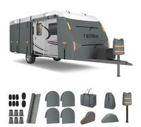 Favoto Couverture de Camping Car Imperméable - Bâche de Protection pour Caravane Extérieur Couvre Véhicule de Loisirs 420D Oxford Tissu Non Tissé Respirant Anti Vent Poussière UV 550x250x220cm