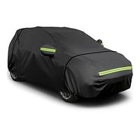 Favoto Housse de protection universelle pour voiture SUV 477.5 cm à 502.9 cm avec fermeture éclair sur le côté droit,Protection solaire réfléchissante de nuit,Imperméable,Coupe-vent,Anti-rayures,Noir