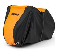 Favoto Housse de Vélo pour 2-3 Vélos, Bâche Protection de Bicyclette en 210D Oxford Imperméable Anti-Poussière Pluie UV Neige pour Vélo de Route VTT avec Ceinture, 200x105x110cm Orange+Noir