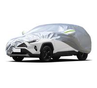 Favoto Housse de Voiture Extérieure Imperméable - Bâche en PEVA+Coton Anti UV Vent Poussière avec Fermeture Éclair pour Toyota RAV4 (2008-2024) Argent