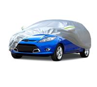 Favoto Housse de Voiture Extérieure Imperméable - Bâche en PEVA+Coton Anti UV Vent Poussière avec Fermeture Éclair pour Ford Fiesta (1989-2024) Argent