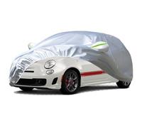 Favoto Housse de Voiture Extérieure Imperméable - Bâche en PEVA+Coton Anti UV Vent Poussière avec Fermeture Éclair pour Fiat 500 (2010-2024) Argent