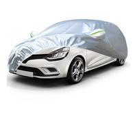 Favoto Housse de Voiture Extérieure Imperméable - Bâche en PEVA+Coton Anti UV Vent Poussière avec Fermeture Éclair pour Renault Clio (1990-2024) Argent