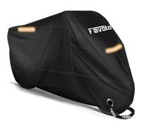 Favoto Housse Protection pour Moto Couverture Polyester 210T Résistant aux déjections d'oiseaux, à l'eau, à la Poussière/Neige/Pluie, au Vent, Soleil pour Moto Scooter Custom, 245x105x125cm XXL