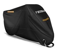 Favoto Housse Protection pour Moto Couverture Polyester 210T Résistant aux déjections d'oiseaux, à l'eau, à la Poussière/Neige/Pluie, au Vent, Soleil pour Moto Scooter Custom, 245x105x125cm XXL