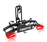 Favoto Porte-Vélo Attelage pour 2 E-Bike - Support Vélo Pliable Rabattable Charge 60kg Compatible Roues 20-29" Montage Rapide Structure Alliage d'aluminium pour Voiture