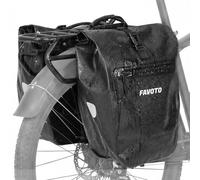 Favoto Sacoche Vélo Porte Bagage Arrière, Sacoche de Selle Vélo Imperméable, Sacoche Vélo Réfléchissante à Libération Rapide avec Sac Intérieur, pour Vélo Électrique et VTT (2, Noir avec imprimé, 28L)