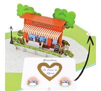 Favour Pop Up® - Nouveauté : carte pop-up avec carte d'insertion conçue pour l'application d'un autocollant à gratter en forme de cœur. Excellente surprise pour une invitation à dîner. SCTF156