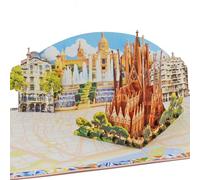 Favour Pop Up® XP862 Carte pop-up 3D Barcelone - Carte de vœux faite à la main - Idée cadeau pour les fans de Barcelone, bon de voyage, anniversaire, souvenir de vacances