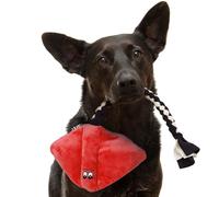 FAVPET Jouet en Peluche pour Chien Raie, Jouet Squeaky pour Grands Chiens et pour Petit Chien avec Couineur, Jouets Drôle en Peluche pour Chiot (Rouge)