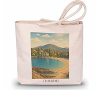 favplace Sac de shopping avec motif de villes Chalcidique Grèce Tote Bag - Sac de shopping ou sac de courses pour les voyages ou la maison - Sac à dos de voyage - Sac en jute, En allemand., 42cm x