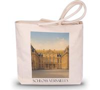favplace Sac de shopping avec motif de villes Château Versailles France Tote Bag - Sac de shopping ou sac de courses pour les voyages ou la maison - Sac à dos de voyage - Sac en jute, En allemand