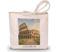 favplace Sac de shopping avec motif de villes Colisée Rome Tote Bag - Sac de shopping ou sac de courses pour les voyages ou la maison - Sac à dos de voyage - Sac en jute, Anglais, 42cm x 38cm