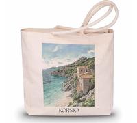favplace Sac de shopping avec motif de villes Corse France Tote Bag - Sac de shopping ou sac de courses pour les voyages ou la maison - Sac à dos de voyage - Sac en jute, En allemand., 42cm x 38cm