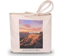 favplace Sac de shopping avec motif de villes Hollywood Hills Los Angeles L.A. Tote Bag - Sac à provisions pour les voyages ou la maison - Sac à dos de voyage - Sac en jute, En allemand., 42cm x 38cm