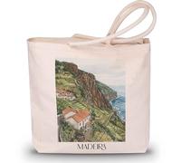 favplace Sac de shopping avec motif de villes Madeira Portugal - Sac fourre-tout ou sac de courses pour les voyages ou la maison - Sac à dos de voyage - Sac en jute, Anglais, 42cm x 38cm