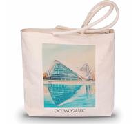 favplace Sac de shopping avec motif de villes Oceanografic Oceanogràfic Valencia Tote Bag - Sac de shopping ou sac de courses pour les voyages ou la maison - Sac à dos de voyage - Sac en toile de jute