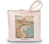 favplace Sac de shopping avec motif de villes Palma de Majorque Baléares Espagne - Sac fourre-tout ou sac de courses pour les voyages ou la maison - Sac à dos de voyage - Sac en jute, Anglais, 42cm x