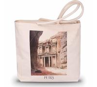 favplace Sac de shopping avec motif de villes Petra Jordanie Tote Bag - Sac de shopping ou sac de courses pour les voyages ou la maison - Sac à dos de voyage - Sac en jute, En allemand., 42cm x 38cm