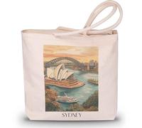 favplace Sac de shopping avec motif de villes Sydney Australie - Sac fourre-tout ou sac de courses pour les voyages ou la maison - Sac à dos de voyage - Sac en jute, Anglais, 42cm x 38cm