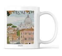 favplace Tasse à café avec motif de villes Basilique Saint-Pierre Rome Italie - Idée cadeau ou cadeau pour les voyages ou la maison - Tasse à café de voyage 330 ml blanche