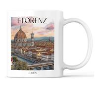favplace Tasse à café avec motif de villes Florence Toscane Italie - Idée cadeau ou cadeau pour les voyages ou la maison - Tasse à café de voyage 330 ml blanche
