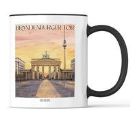 favplace Tasse à café avec motif de villes Porte de Brandebourg Berlin Allemagne - Idée cadeau ou cadeau pour les voyages ou la maison - Tasse à café de voyage 330 ml noire