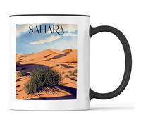 favplace Tasse à café avec motif de villes Sahara - Idée cadeau ou cadeau pour les voyages ou la maison - Tasse à café de voyage 330 ml noire