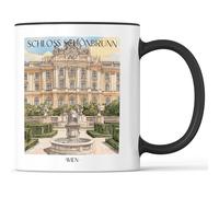 favplace Tasse à café avec motif de villes Schönbrunn Palace Vienne - Idée cadeau ou cadeau pour les voyages ou la maison - Tasse à café de voyage 330 ml noire