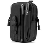 Favuit Sac banane tactique Molle EDC - Compact - Pour téléphone portable - Multifonctionnel - Petit sac pour camping, randonnée, voyage, vélo, vie quotidienne, Noir , s, Sacs banane tactiques