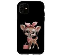 Fawn Baby Deer Lunettes léopard Rose Girly Glam Graphic Sharp Coque pour iPhone 11