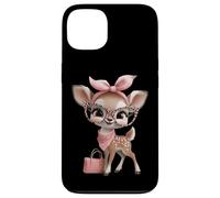 Fawn Baby Deer Lunettes léopard Rose Girly Glam Graphic Sharp Coque pour iPhone 13