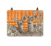 Fawns - Housse de protection en verre lavable pour cuisinière électrique, motif rayures de maïs rustiques, orange automne, 71 x 50,8 cm