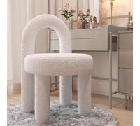 FawZia Chaise Coiffeuse Chambre Moderne Tabouret Coiffeuse Chambre en Métal + Laine d'agneau, Chaise Confortable Chambre avec Dossier 40 * 44 * 74cm 6 Couleurs (Color : White, Size : 40 * 44 * 74cm)