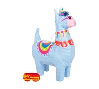 Fax Potato 2pc Lama Ensemble Piñata et Bandeau - Bleu - Mexicain Enfants Filles Garçons Fête d'anniversaire Fêtes Jeus Décorations Trousse