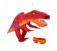 Fax Potato Ensemble Pinata T-Rex - Rouge - 2pc Remplissez Le Vôtre Mexicain Enfants Filles Garçons Fête d'anniversaire Fêtes Jeux Décorations Trousse