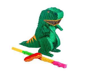 Fax Potato Set de fête Pinata pour Dinosaure de paxe de paxe - avec bâton et Bandeaux | 40 x 13 x 55cm - Vert - Parties d'anniversaire
