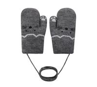 Faxianther Moufle Motif à Chat pour Enfant 0-3 Ans Gants d'Hiver en Tricot Doublure en Polaire Chaud Epais Thermique avec Cordon Coupe-Vent pour Aller à l'école Maternel