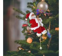 Faxianther Père Noël Grimpant sur Echelle Electrique Poupée Père Noël Illuminée Qui Chante Pendentif Décoration de Noël