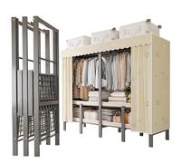 FAXJRU Armoire Pliante en Tissu, Armoire de Rangement Portable, Support de Garde-Robe Portable, Cadre Tout en Acier adapté au Rangement des vêtements(242cm/95.3in)