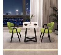 FAXJRU Ensemble de Table à Manger Carré avec Chaises, 60cm Table de Cuisine Moderne et 2 chaises, Table de Réception et Chaises(White Table,I)