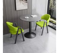 FAXJRU Ensemble Table Ronde À Manger et 2 Chaises,Table Chaise Moderne, pour Cafés Salons Restaurants Bureaux conférence Club Salle(Green B,60CM/23.6IN)